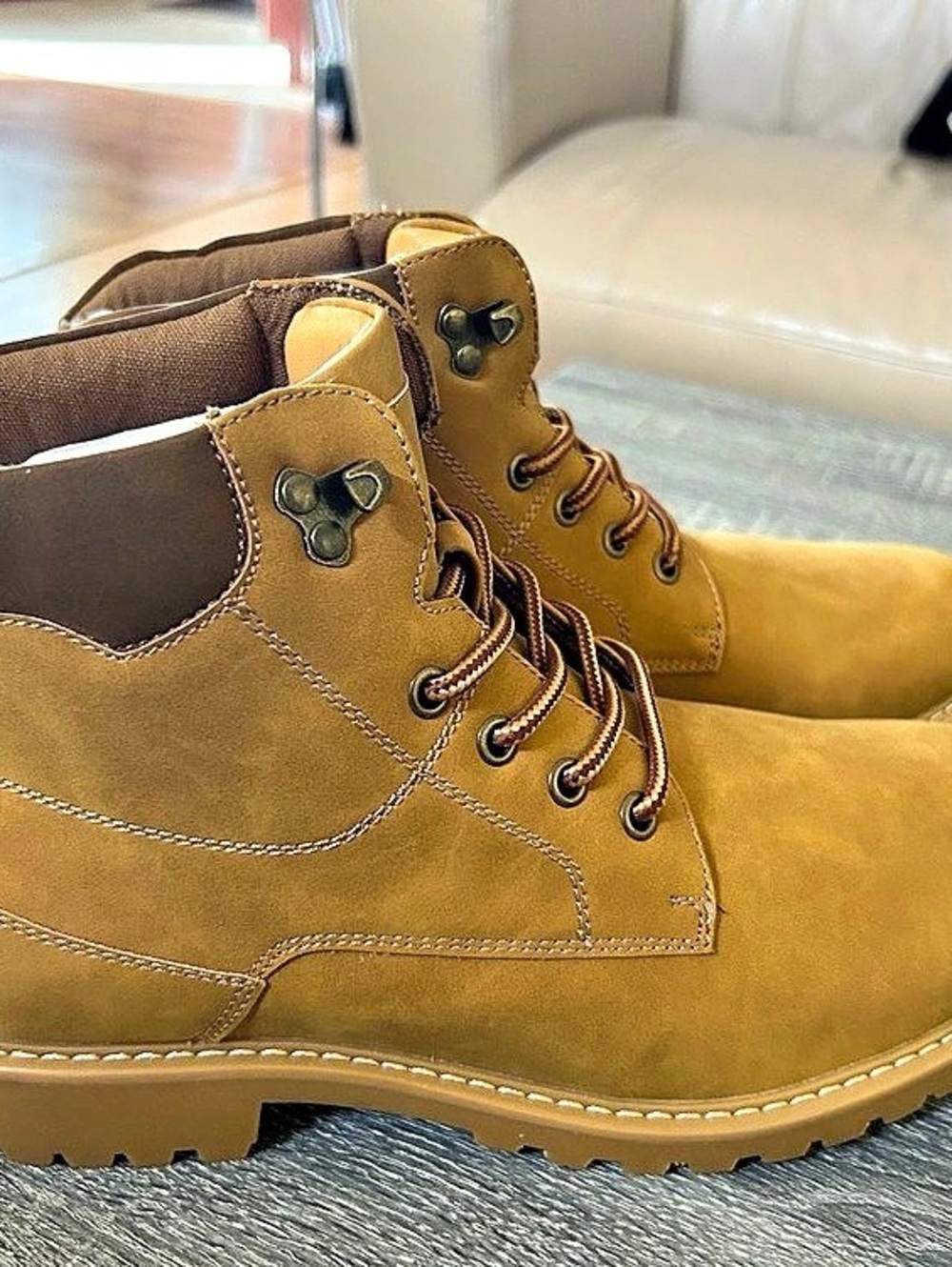 Brown Lace-Up Boots Like New